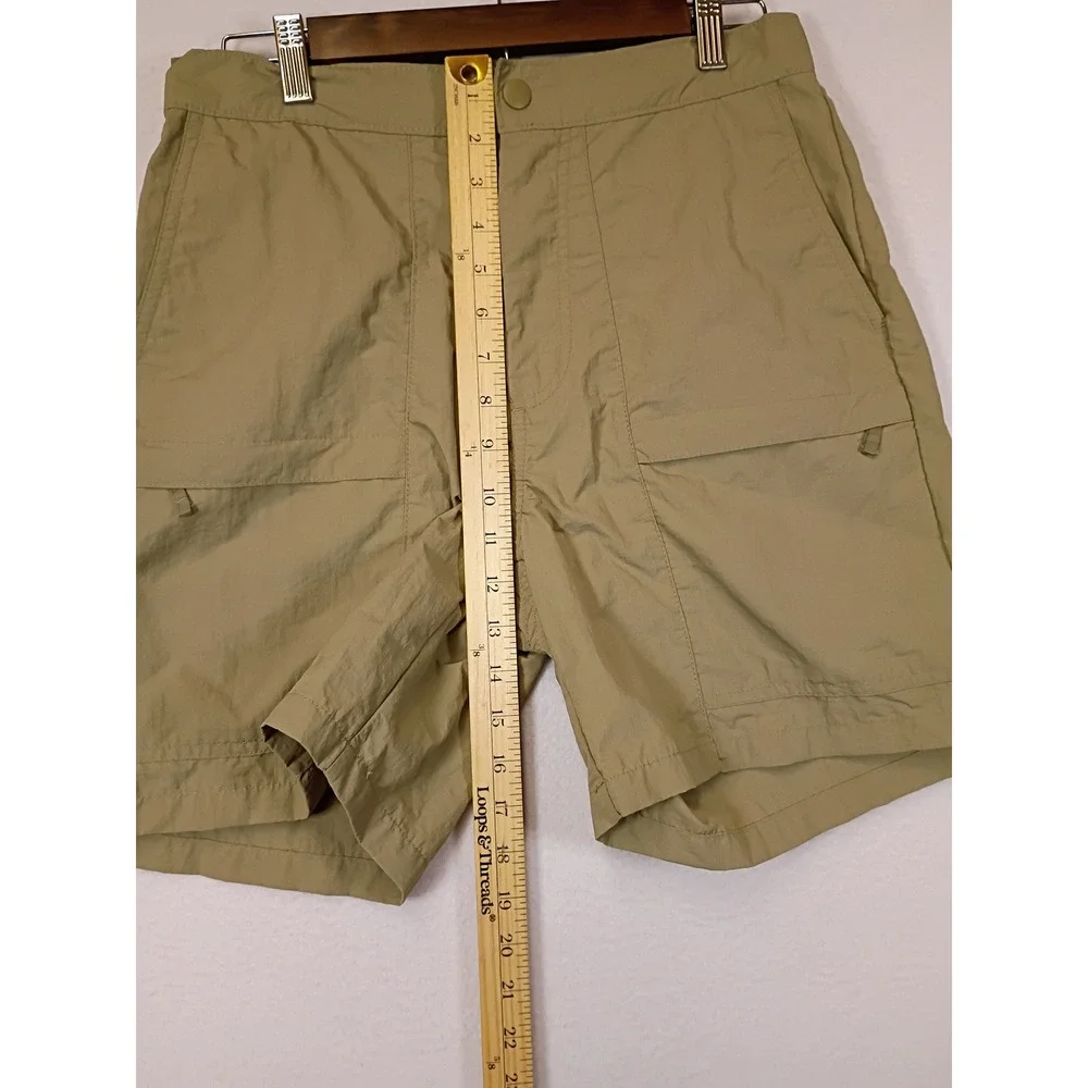 Gorpcore Old Navy Mens Small Olive Green Nylon Utility Cargo Hiking Shorts